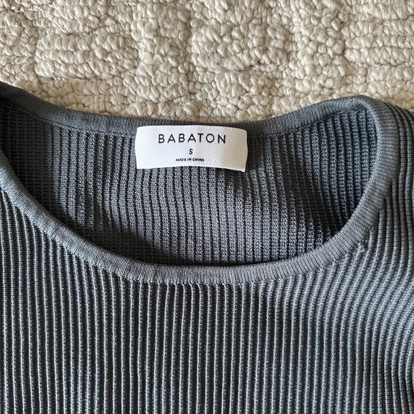 Aritzia Babaton Sculpt Knit Racer Tank Green Size S - Picture 2 of 4